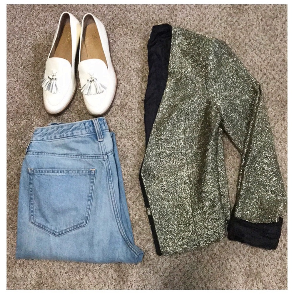 Gold Asymmetrical Blazer